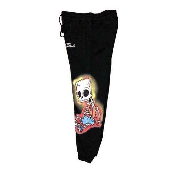 The Simpson’s Bart Skeleton Sweat Pants Men’s Size Small - Picture 4 of 8